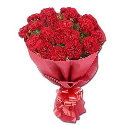 "Flower Bunch with Red Carnations - Click here to View more details about this Product